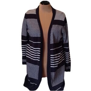 Christopher Banks extra large cardigan sweater blue and white